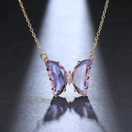 CRYSTAL BUTTERFLY NECKLACE