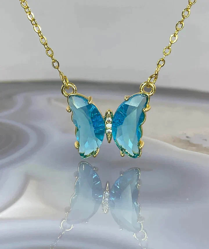 CRYSTAL BUTTERFLY NECKLACE