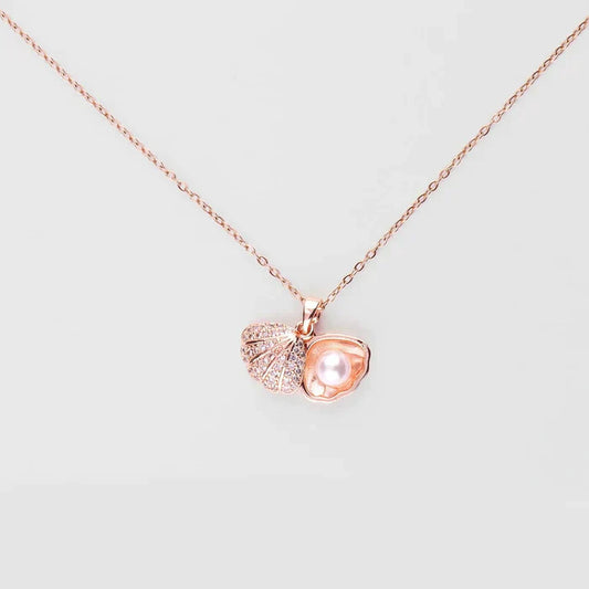 ROSE GOLD PEARL SHELL NECKLACE